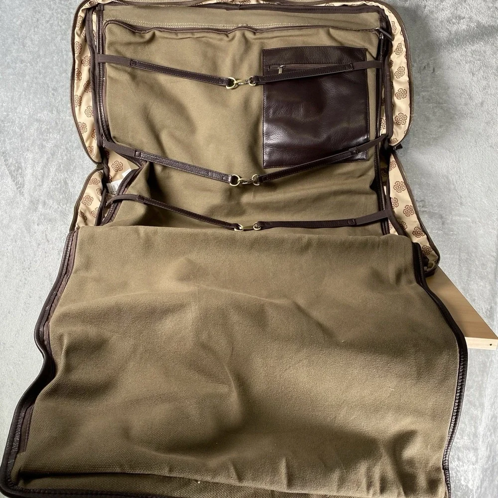 Pinehurst 1895 The Invitational Canvas Luggage Bag Brown Shoulder Strap Leather